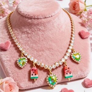 Betsy Johnson Heart Charm Necklace